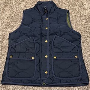 NWT J.Crew Quilted Vest with Gold Buttons